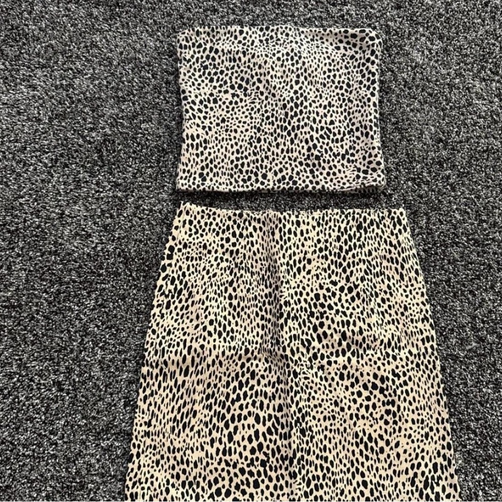 Brandy Melville Leopard Print Skirt Set